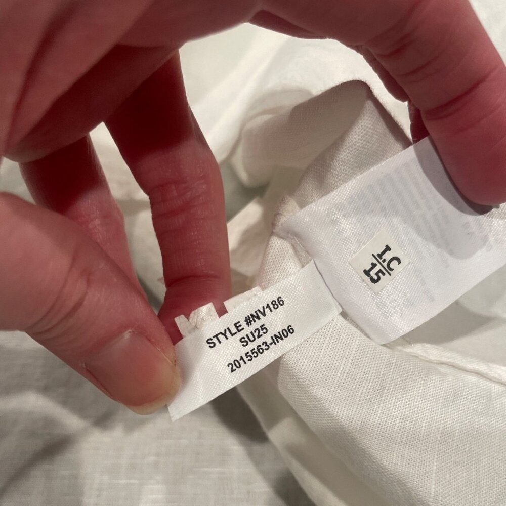 NWT Madewell Women's Sz S White Shirred Button-Up Shirt in Linen-Cotton NV186 - Picture 10 of 10